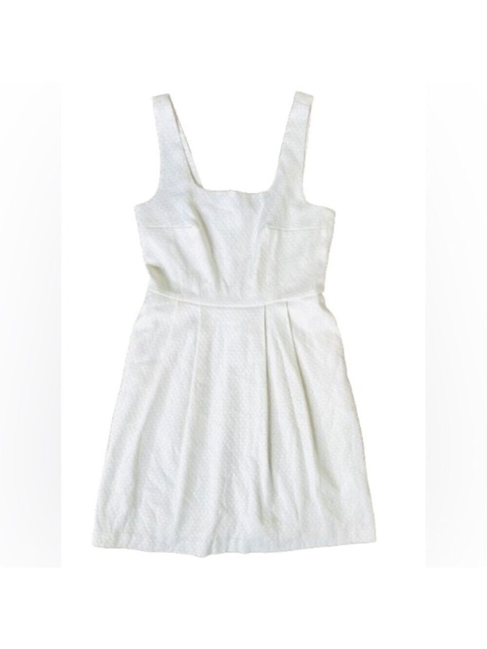 1. State White Textured Cotton Blend Square Neck Mini Tank Dress
Size XS